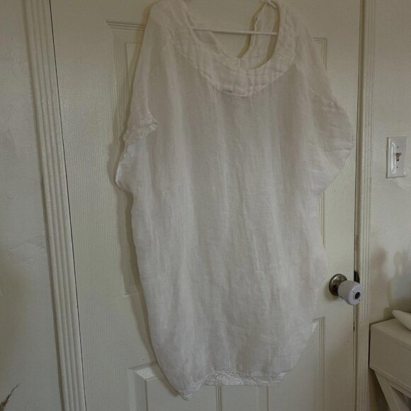Women’s Michael stars white linen top dress size medium m - Picture 8 of 13